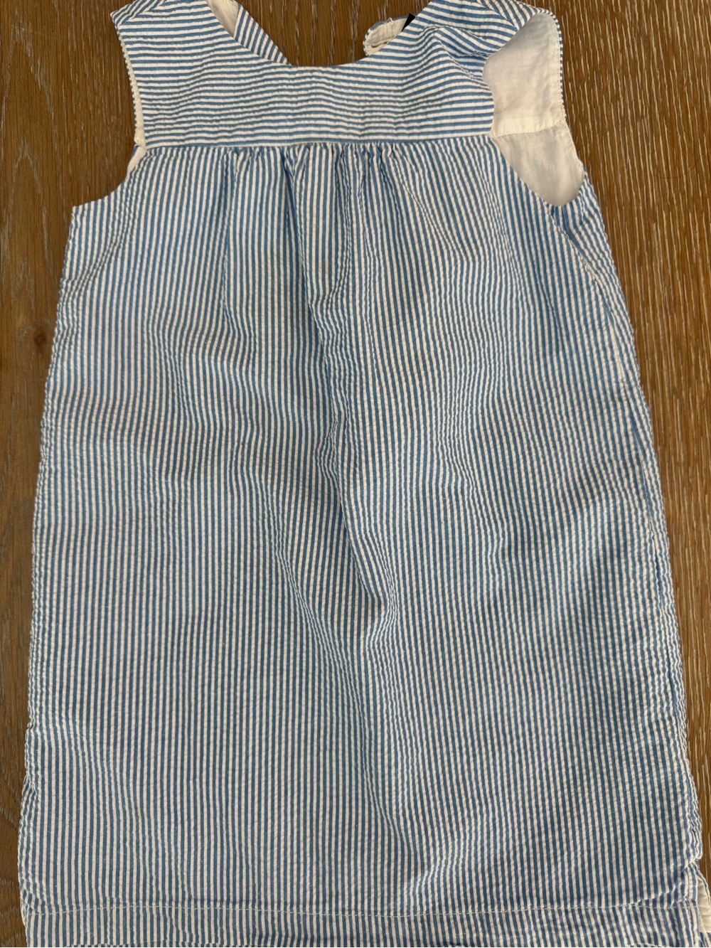 GAP Blue and White Striped Seersucker Romper